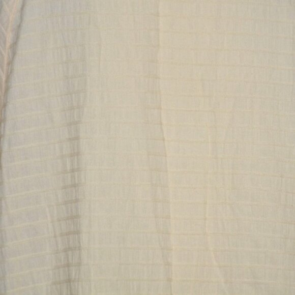 Gigio USA Boutique Cream Boho Peasant Blouse Size M Tassels Ruffle Cutout Sleeve - Picture 8 of 11